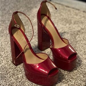 Sam Edelman Glossy Red Platform Heels
